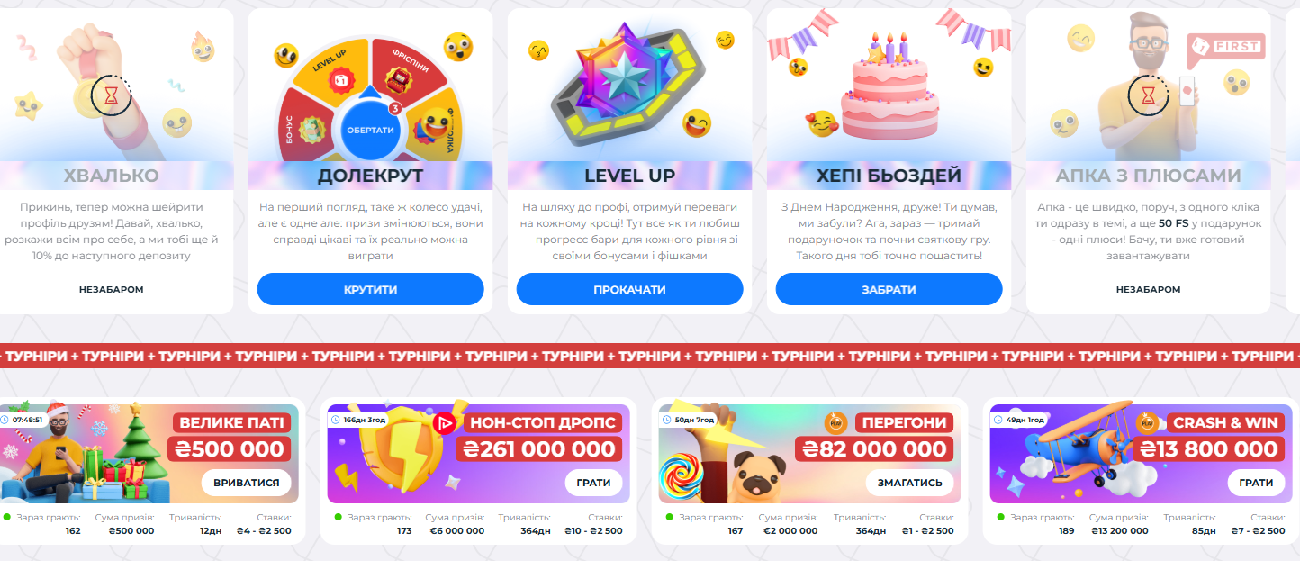 Акції та турніри Pin Up: колесо удачі, Level Up, турніри